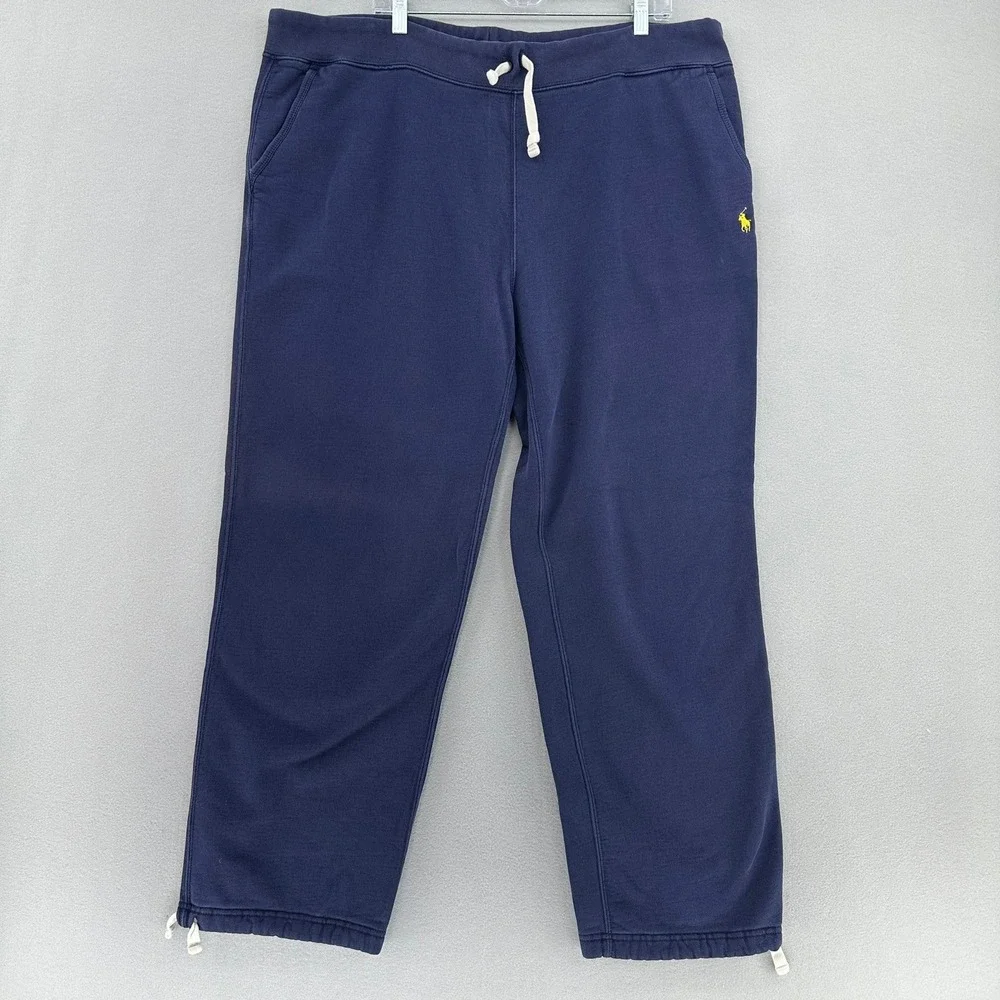 VTG Polo Ralph Lauren SET (2) Navy Blue Sweatpants Joggers 42x29 Workout‎ Preppy